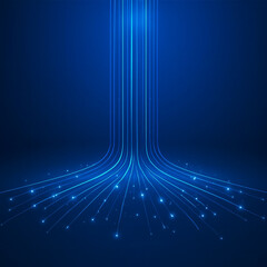 Blue Fiber Optic Data Flow"