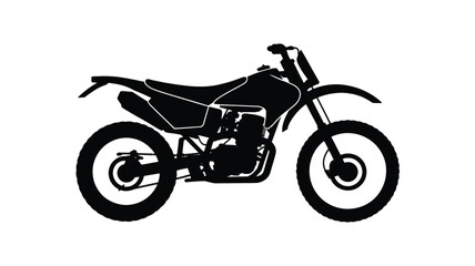 Fototapeta premium Black silhouette of a motorcycle on white background