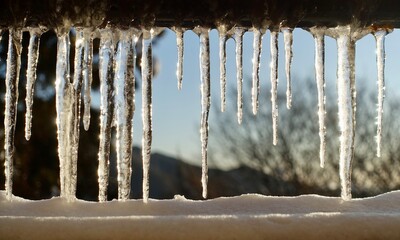 つららが垂れる冬の朝　冬景色