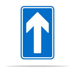 One way road sign vector isolated illustration