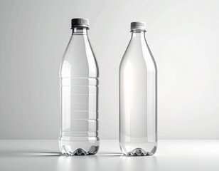 Glasflasche und Plastikflasche im direkten Vergleich als Nachhaltigkeitskonzept