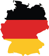 Obraz premium Germany Map Silhouette with Flag Colors - Deutschland National Symbol