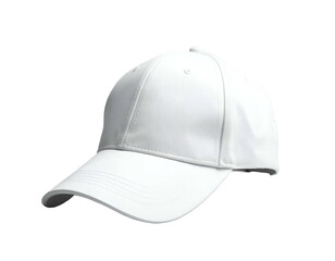 Fototapeta premium Plain white baseball cap, classic style, isolated on black