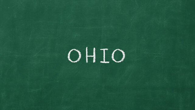 Animated ohio state writing on a chalkboard