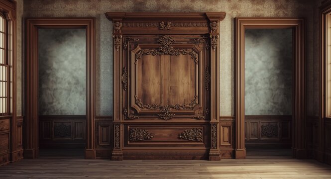 Traditional Victorian wood framed wall with detailed texture