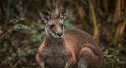 Obraz premium Wild kangaroo species native to island habitats