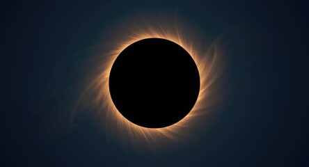 Obraz premium Total eclipse of the sun displaying the moon's shadow and a shining corona ring