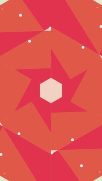 Abstract geometric star pattern with motion effect in vibrant red tones on a dynamic background
