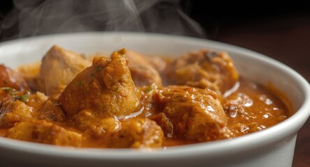 Close up of Tangdi masala in ceramic bowl with selective focus
