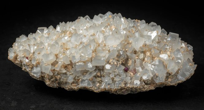 Pure albite crystal sample embedded with rare earth minerals