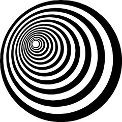 Obraz premium Abstract black and white concentric circle tunnel, hypnotic optical illusion background with perspective