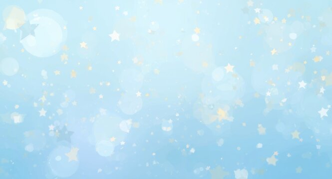 Light blue 2D cartoon abstract background with scattered stars for website interfaces