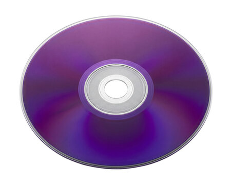 Rewritable DVD disc with a purple underside and erasable data capability