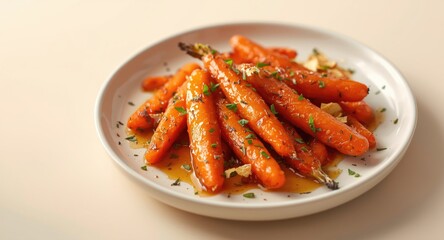 Savory side dish featuring roasted carrots with honey glaze