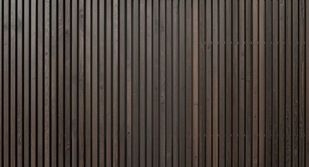Obraz premium Dark brown timber vertical slats with rustic texture for solid wall structure