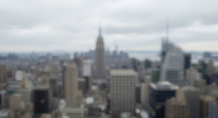 Obraz premium Blurred urban skyline in abstract panoramic background format