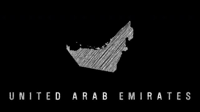 United arab emirates scribble map animation