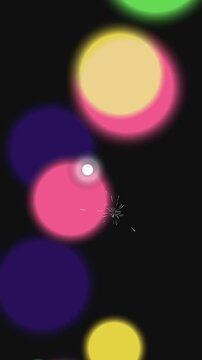 Vibrant multicolored bouncing balls with motion blur against a dark background in a dynamic 4K video animation.