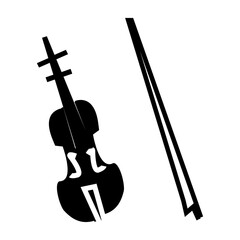 black violin instrument music glyph icon vector © Rike