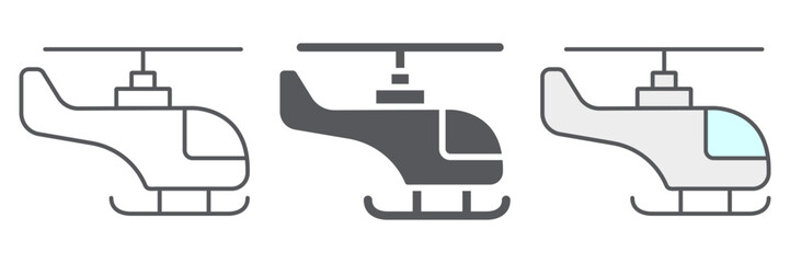 Helicopter line icon, transportation and travel, chopper sign, vector graphics, a linear pattern on a white background. © amin268