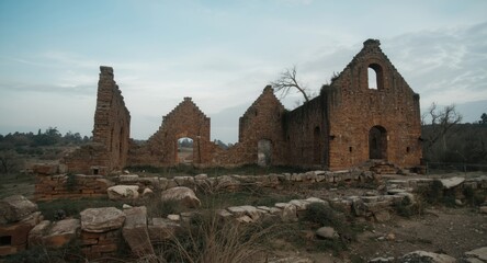 Fallen ancient homesteads in ruin
