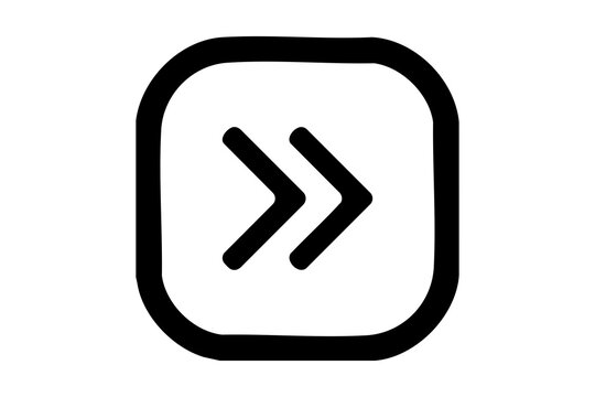 Black Arrow Icon, Forward Direction Button, Rounded Square UI Logo, Next Navigation Symbol, Minimal Mobile App Interface Graphic, Modern Digital Design Vector Asset