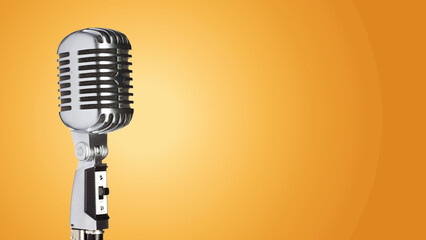Fototapeta premium Podcast microphone for recording conversations in a studio setting