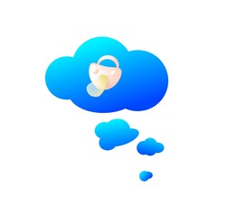Illustration of thinking bubble baby