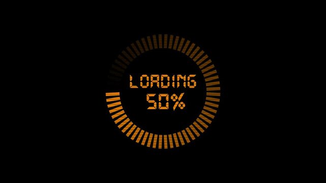 Loading and uploading 100% dashed circle animation. Waiting symbol motion. loading circle line 4k video footage.