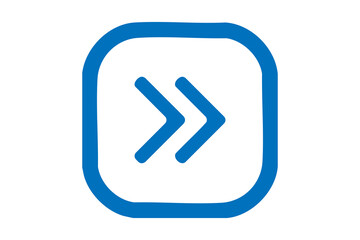 Blue Arrow Icon, Forward Direction Button, Rounded UI Logo, Next Navigation Symbol, Mobile App Interface Graphic, Digital Speed Icon, Modern Web Design Vector Asset