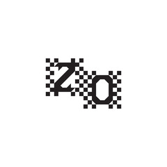 ZO Alphabet Design Modern Abstract Bold Initial Pixel Vector Alphabet Logo Monogram