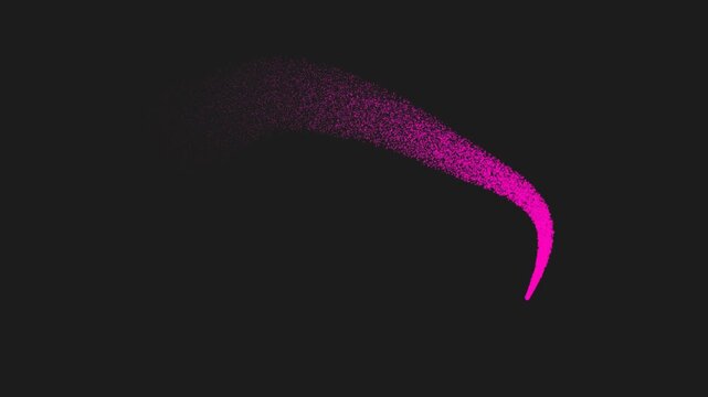 Particle tray animation with a pink textured arc on a dark background for elegant visuals perfect for dynamic presentations or digital ads.