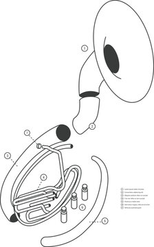Tuba diseccionada tipo ideograma antiguo