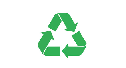 Obraz premium A green recycling symbol on a white background with a minimalist composition and eco-friendly mood.