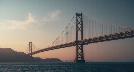 Obraz premium Portrait capture of major bridges connecting land masses