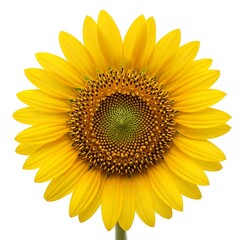 Naklejka premium Bright Yellow Sunflower on White Background sunny