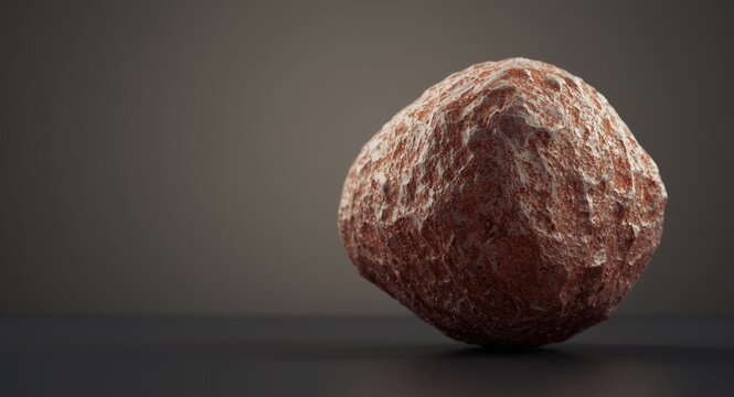 Close up of calcium oxalate kidney stone on urolithiasis pathology backdrop with an empty copy space area