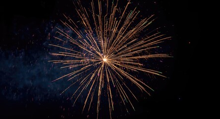 Obraz premium Colorful fireworks inspired abstract art filling dark wallpaper with bright light and vibrant motion