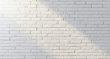 Obraz premium Classic textured white brick wall with minimal grain background and soft daylight copy space