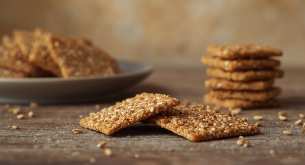 Wholesome and gluten free flaxseed crackers ideal for nutritious snacking