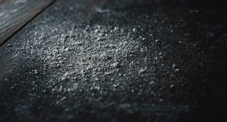 Highly detailed chalk dust on wooden blackboard capturing texture and darkness