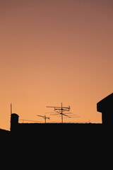 View of beautiful colorful sunset sky.