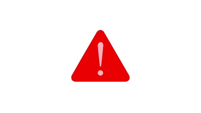 video animation green icon exclamation mark system error message, on a transparent background with alpha channel set to zero