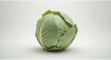 Fototapeta premium sharp and isolated cabbage on plain white with clipping path