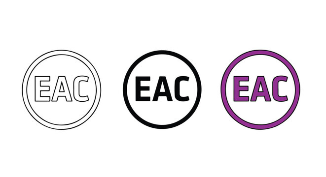 EAC logo icon set flat design vector illustration - Clipart. Icon vector -  Icon collection - icon set - Line and glyph icon and logo template - Editable Icon