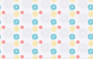 The beauty of this floral seamless vector pattern lies in its elegant flow, where delicate flowers and organic curves create a soft, calming visual effect that feels both refined and inviting.