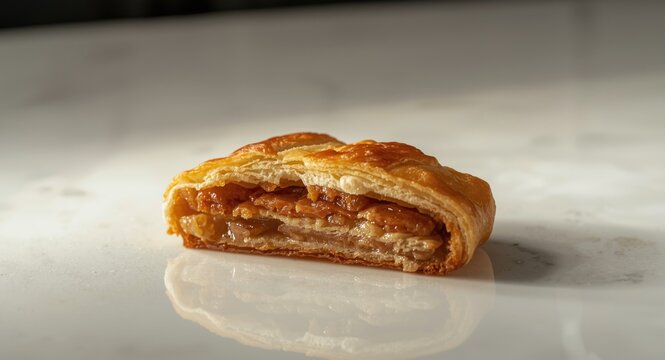 Turkish savory pastry pogaca showcased on a clean white surface