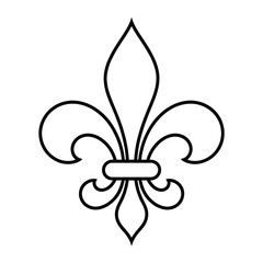 A simple black and white illustration of a fleur de lis symbol © MstLaila
