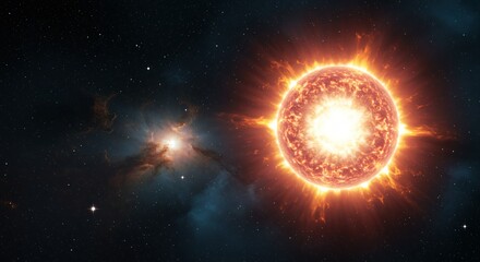 Obraz premium Red Giant Star Exploding in Deep Space Nebulae Cosmic Event Astronomy Photography