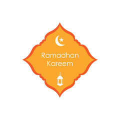 Ramadan label template with Islamic ornaments